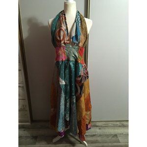 Jack Pot NY Silk Small/Medium NWT Multicolor Patchwork Boho Colorful Dress